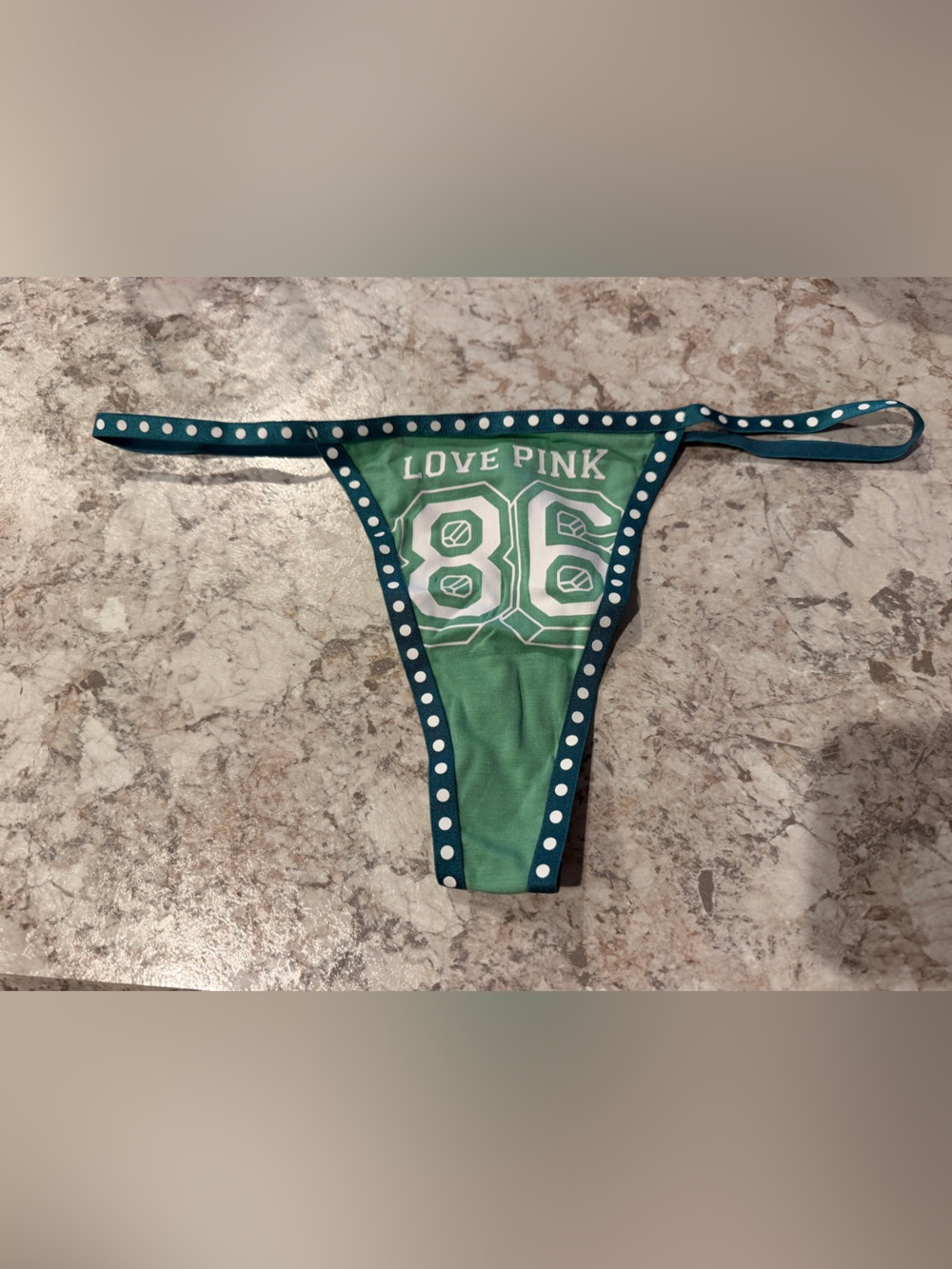 VS PINK Cotton Ultra Low Rise Thong Panty NWT Large